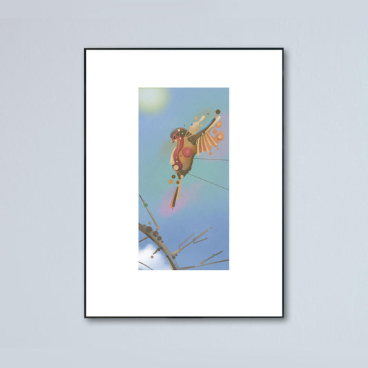 Surreal robin art print